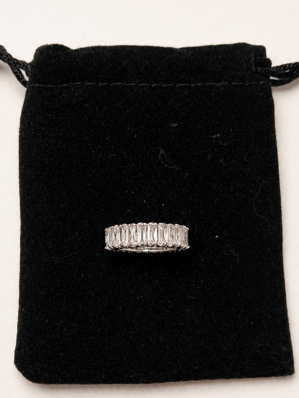 Sterling Silver Clear Crystal Eternity Band - Women's Jewelry